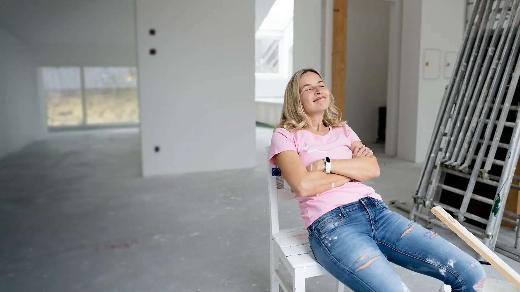 Satisfied customer relaxing at home after successful financial planning